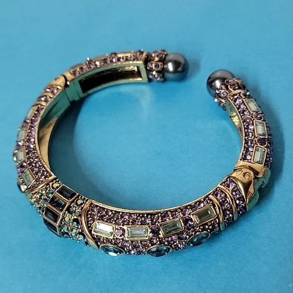 7 PIECE Heidi Daus Lavish Layers Crystal Accented Necklace Bracelet Ring Earring - Picture 9 of 16